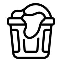 Laundromat basket icon outline vector. Loaded textile hamper vector