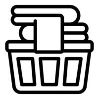 Dirty laundry holder icon outline vector. Fabric container vector