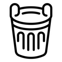 Laundry basket with handles icon outline vector. Plastic hamper vector