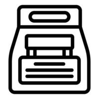 Detergent pack icon outline vector. Washing solution vector