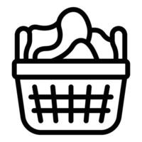 Clothing basket icon outline vector. Plastic laundry bin vector