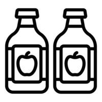 Natural cider bottles icon outline vector. Aromatic apple brew vector