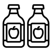 Natural cider bottles icon outline vector. Aromatic apple brew vector