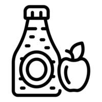 Sparkling cider bottle icon outline vector. Apple fizzy drink vector