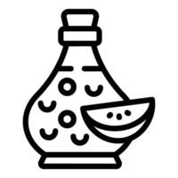 Apple cider flask icon outline vector. Fermented fruits drink vector