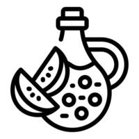 Cider vessel icon outline vector. Natural apple beverage vector