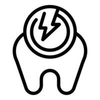 molar dolor icono contorno vector. dolor de muelas problema vector