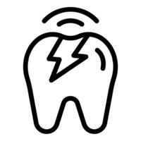 dolor de muelas problema icono contorno vector. astillado molar vector