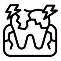 Tooth decay icon outline vector. Oral bacteria vector