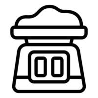 Ingredients measure scale icon outline vector. Recipe weighing tool vector