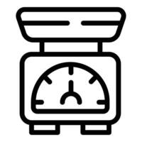 Chef kitchen scale icon outline vector. Food pound weight vector