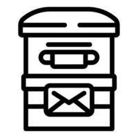 Postbox container icon outline vector. Letters repository vector