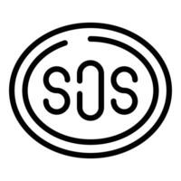 SOS distress signal icon outline vector. Emergency alert vector