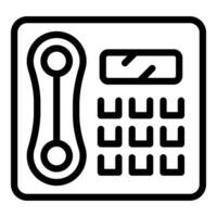 Emergency monitoring phone icon outline vector. First aid call center vector