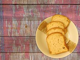 Bread On Wooden Background photo