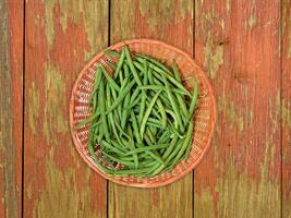 Bean Vegetable On Wooden Background photo