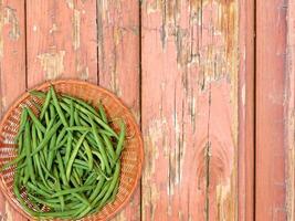 Bean Vegetable On Wooden Background photo