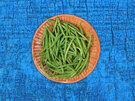 Bean Vegetable On Wooden Background photo