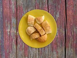 Bread On Wooden Background photo