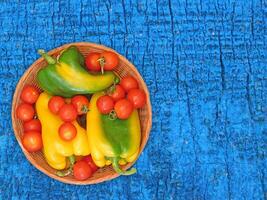 Vegetables On Wooden Background photo