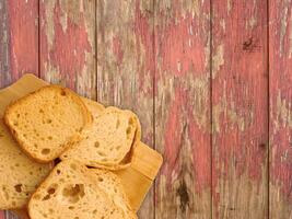 Bread On Wooden Background photo