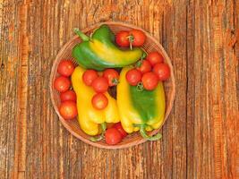 Vegetables On Wooden Background photo