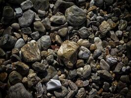 Dark Stone Texture In The Garden photo