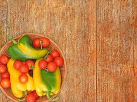 Vegetables On Wooden Background photo