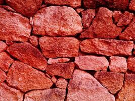 Texture Of Red Stone In The Garden photo