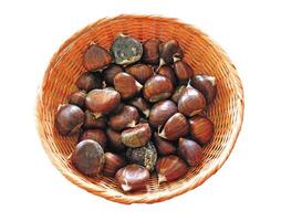 Chestnuts In The Kitchen On White Background photo