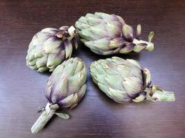 Artichokes in the kitchen photo