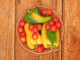 Vegetables On Wooden Background photo