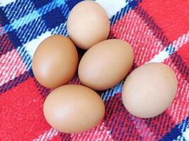 Cooking Eggs On Background photo