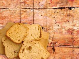 Bread On Wooden Background photo