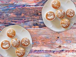 Sweets On The Wooden Background photo