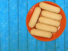 Cookies On The Wooden Background photo