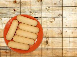 Cookies On The Wooden Background photo