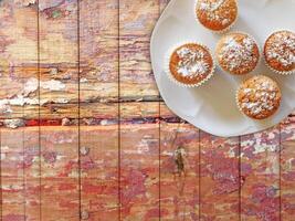 Sweets On The Wooden Background photo