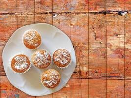 Sweets On The Wooden Background photo