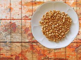 Peanuts On Wooden Background photo