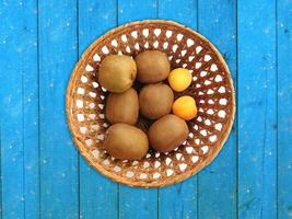 Fruit On The Wooden Background photo