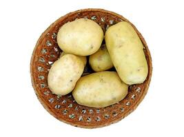 Potatoes In The Kitchen On White Background photo