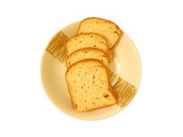 Bread on white background photo