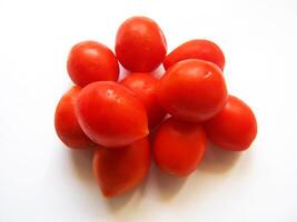 Tomatoes on white background photo