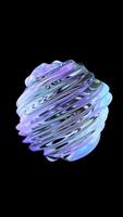 Abstract glass liquid wavy gradient shape vertical loop video