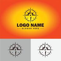 Compass logo icon vector art graphics for business brand app icon direction compass logo template