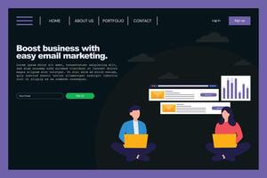 Business marketing landing page design vector