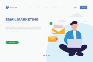 Email marketing concept for landing page vector