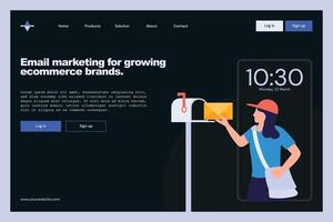 Email marketing ecommerce landing page design vector