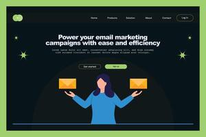 Email marketing services landing page design vector